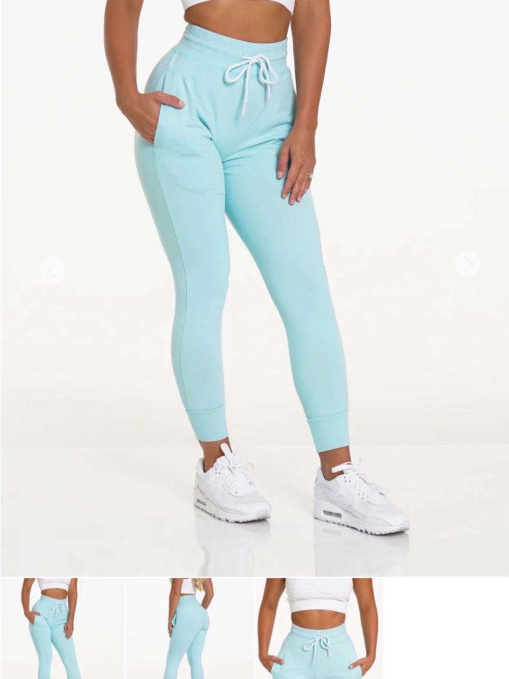 NVGTN Light Blue High-Waist Track Joggers